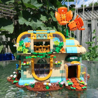 Thumbnail for Building Blocks MOC Expert Toon City Flowers Shop Store LED Bricks Toys - 10