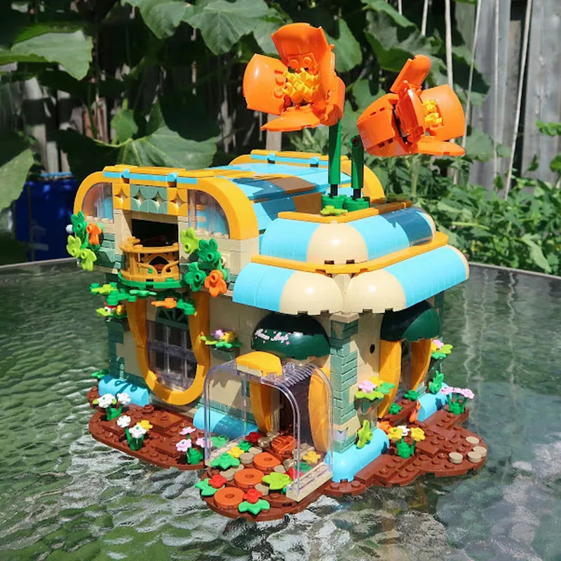 Building Blocks MOC Expert Toon City Flowers Shop Store LED Bricks Toys Construction Set Toys - 11
