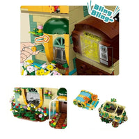 Thumbnail for Building Blocks MOC Expert Toon City Flowers Shop Store LED Bricks Toys - 16