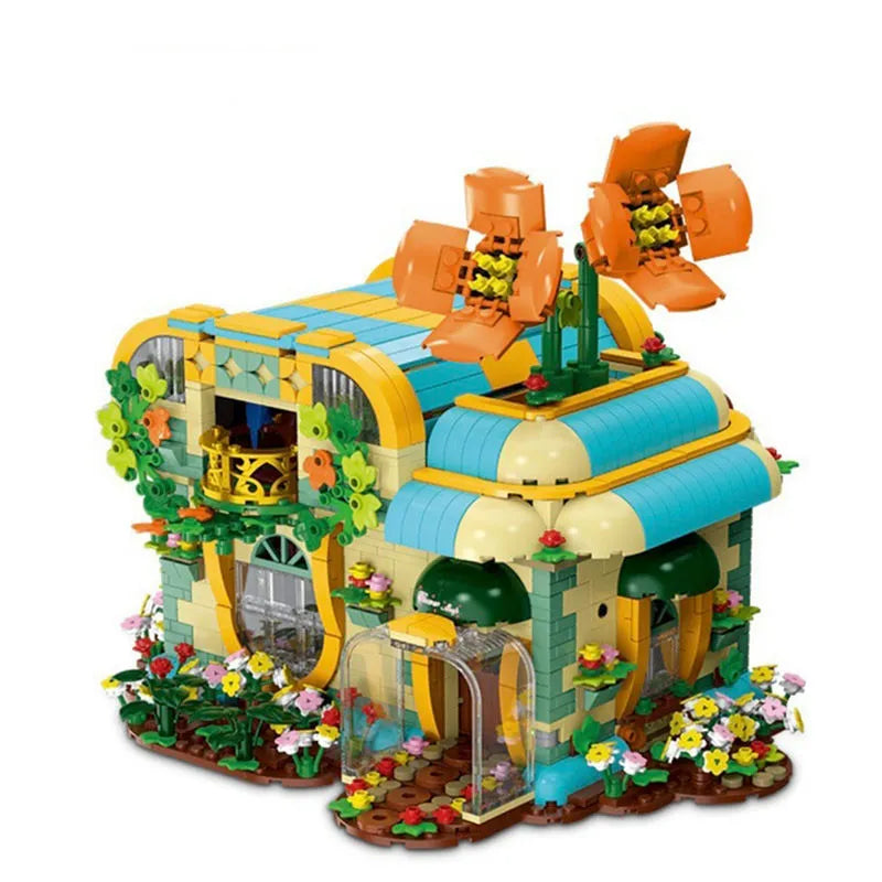 Building Blocks MOC Expert Toon City Flowers Shop Store LED Bricks Toys Construction Set Toys - 1