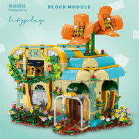 Thumbnail for Building Blocks MOC Expert Toon City Flowers Shop Store LED Bricks Toys - 3
