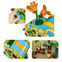 Thumbnail for Building Blocks MOC Expert Toon City Flowers Shop Store LED Bricks Toys Construction Set Toys - 17