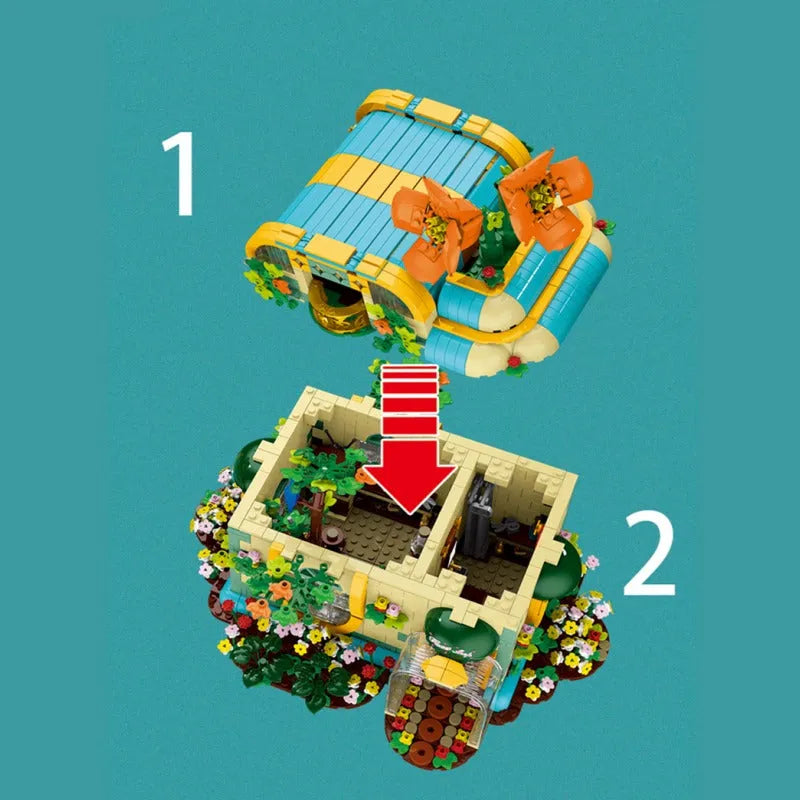 Building Blocks MOC Expert Toon City Flowers Shop Store LED Bricks Toys Construction Set Toys - 6