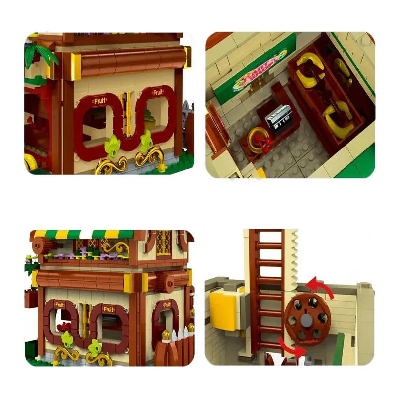 Building Blocks MOC Expert Toon City Fruit House LED Bricks Toys 031052 - 6