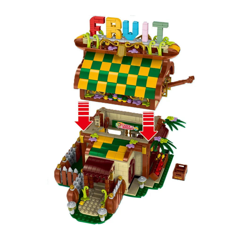 Building Blocks MOC Expert Toon City Fruit House LED Bricks Toys 031052 - 8