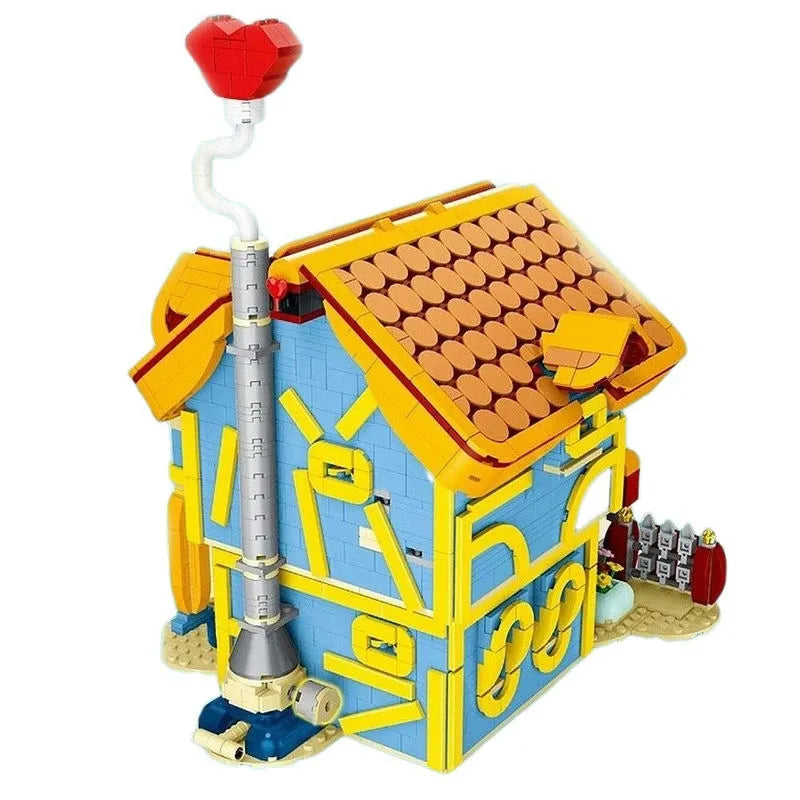 Building Blocks MOC Expert Toon City Town Villa House LED Bricks Toy Construction Set Toys - 5