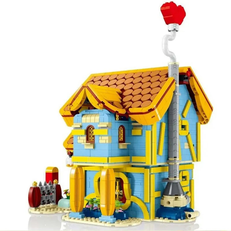 Building Blocks MOC Expert Toon City Town Villa House LED Bricks Toy Construction Set Toys - 4