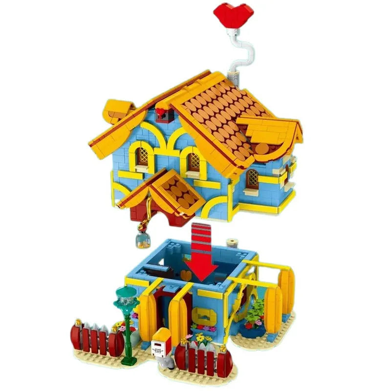 Building Blocks MOC Expert Toon City Town Villa House LED Bricks Toy Construction Set Toys - 6