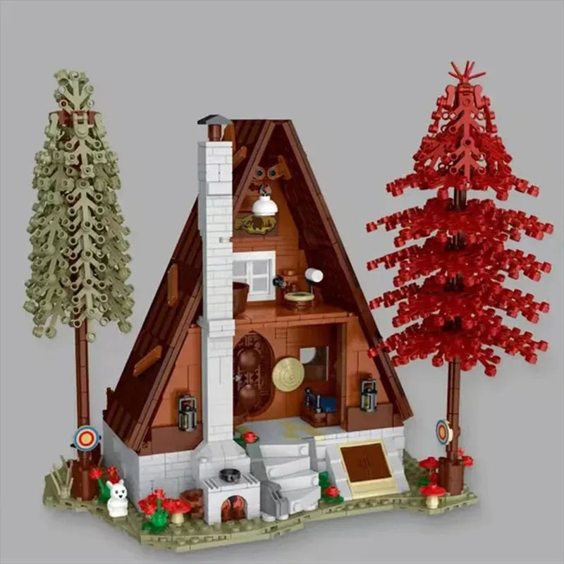 Building Blocks MOC Experts Street City Forest Cabin House LED Bricks Toys 031071 Construction Set Toys - 4
