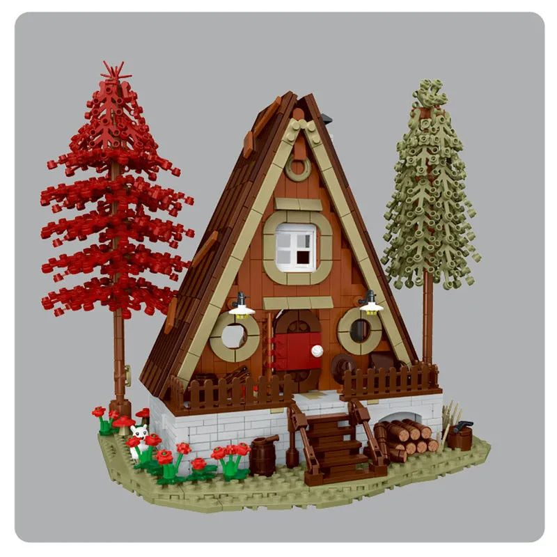 Building Blocks MOC Experts Street City Forest Cabin House LED Bricks Toys 031071 Construction Set Toys - 9