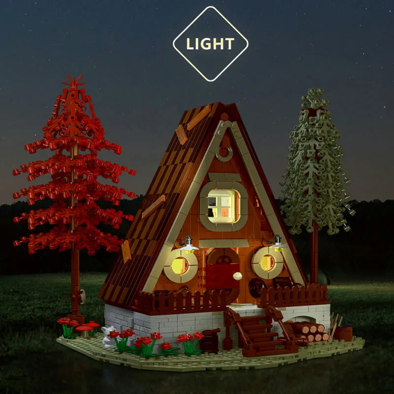 Building Blocks MOC Experts Street City Forest Cabin House LED Bricks Toys 031071 Construction Set Toys - 3