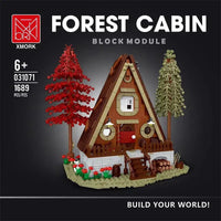 Thumbnail for Building Blocks MOC Experts Street City Forest Cabin House LED Bricks Toys 031071 - 2