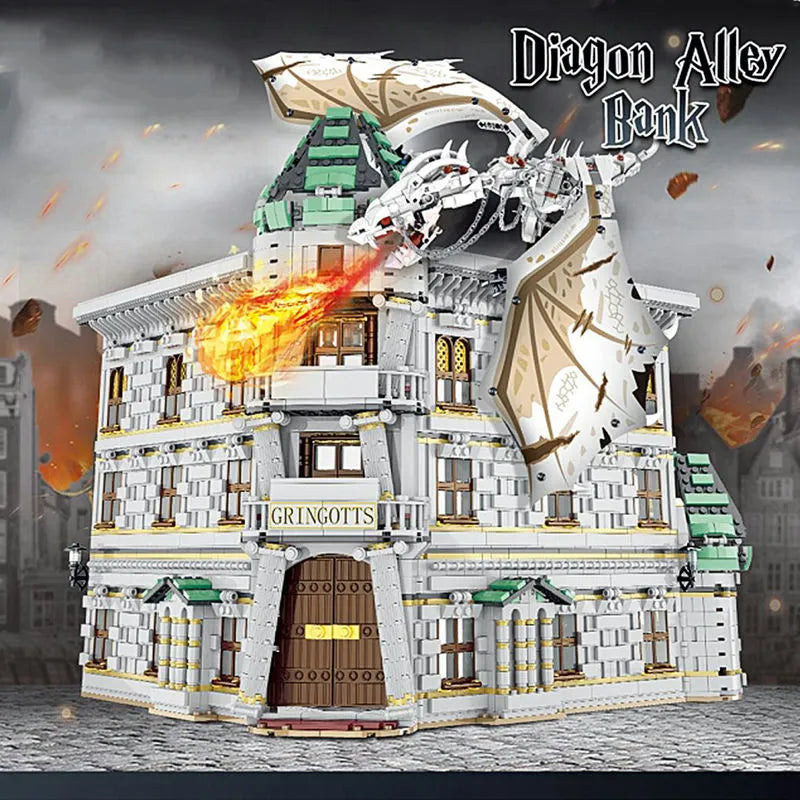 Building Blocks MOC Harry Potter Diagon Alley Magic Bank Bricks Toys - 7
