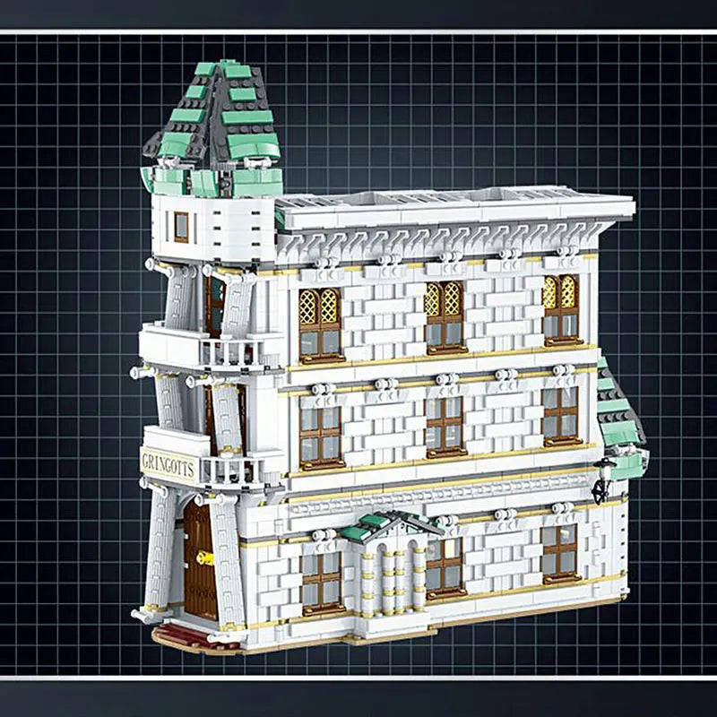 Building Blocks MOC Harry Potter Diagon Alley Magic Bank Bricks Toys - 10