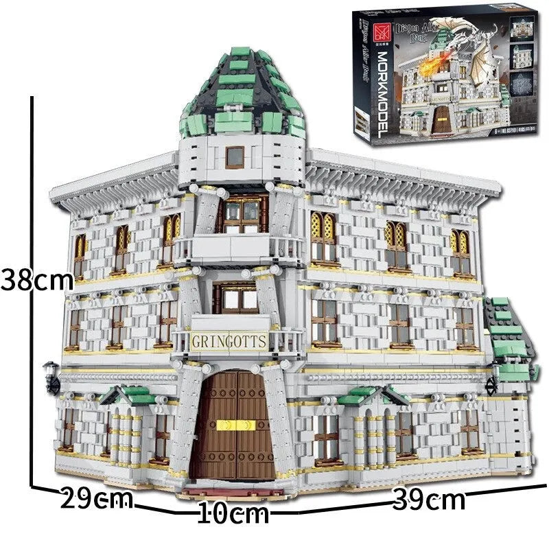 Building Blocks MOC Harry Potter Diagon Alley Magic Bank Bricks Toys - 6