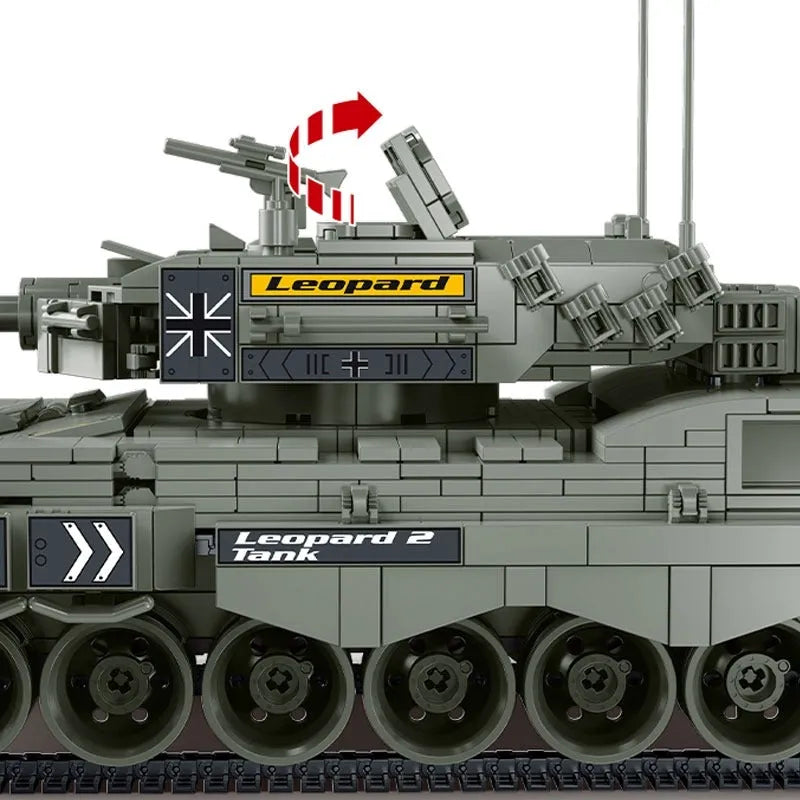 Building Blocks MOC Military WW2 Leopard 2A4 Battle Tank Bricks Toys - 5