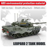 Thumbnail for Building Blocks MOC Military WW2 Leopard 2A4 Battle Tank Bricks Toys - 3