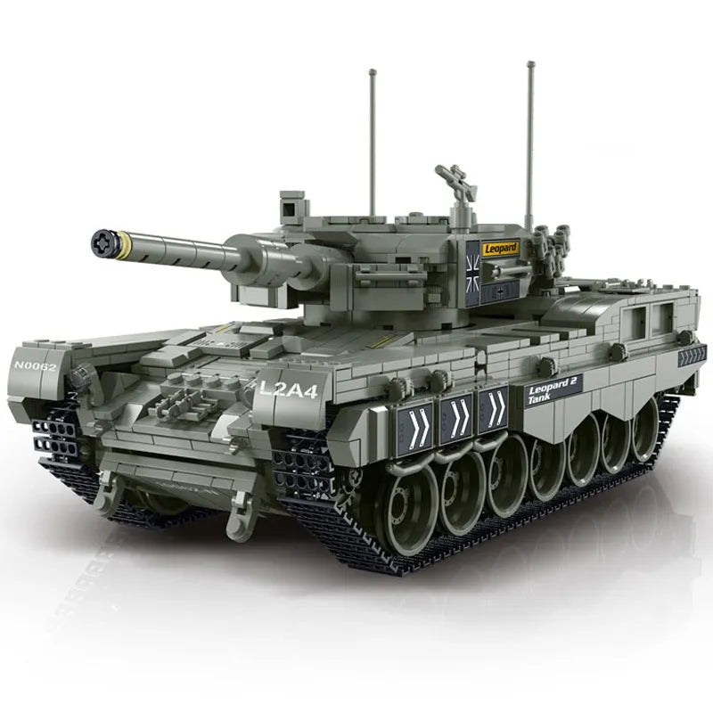 Building Blocks MOC Military WW2 Leopard 2A4 Battle Tank Bricks Toys - 1