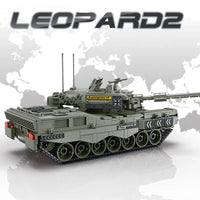 Thumbnail for Building Blocks MOC Military WW2 Leopard 2A4 Battle Tank Bricks Toys - 2