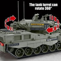 Thumbnail for Building Blocks MOC Military WW2 Leopard 2A4 Battle Tank Bricks Toys - 6