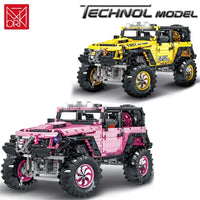 Thumbnail for Building Blocks MOC Off-Road AWD Jeep Rubicon Mountain Car Bricks Toys - 7