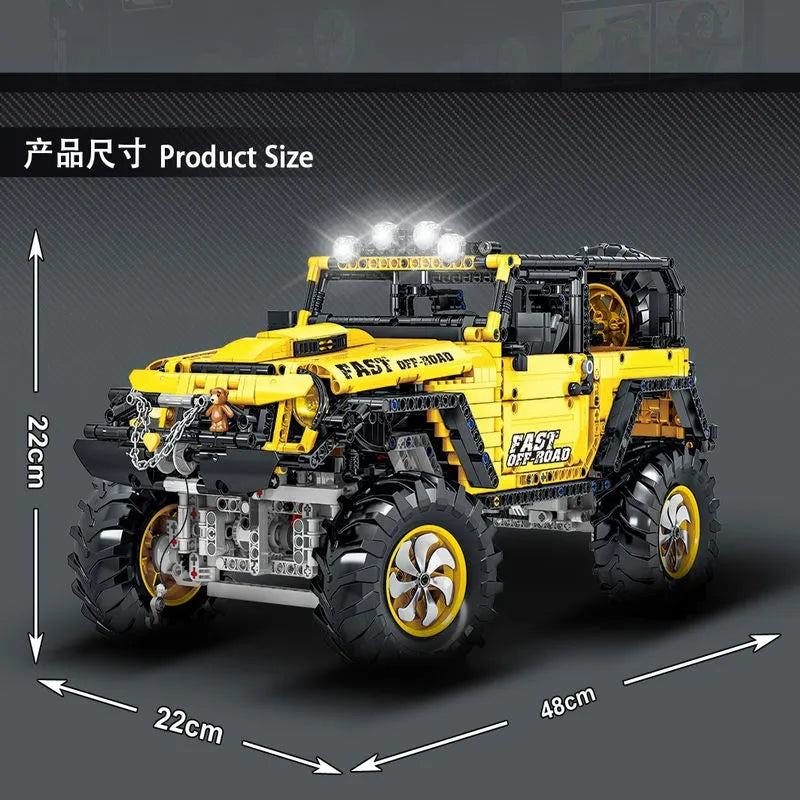 Building Blocks MOC Off-Road AWD Jeep Rubicon Mountain Car Bricks Toys - 6
