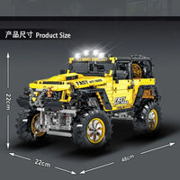 Thumbnail for Building Blocks MOC Off-Road AWD Jeep Rubicon Mountain Car Bricks Toys - 6