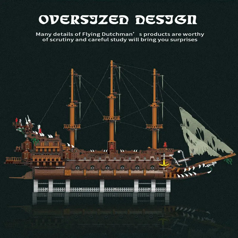 Building Blocks MOC Pirates Of Caribbean The Flying Dutchman Ship Bricks Toys Construction Set Toys - 11