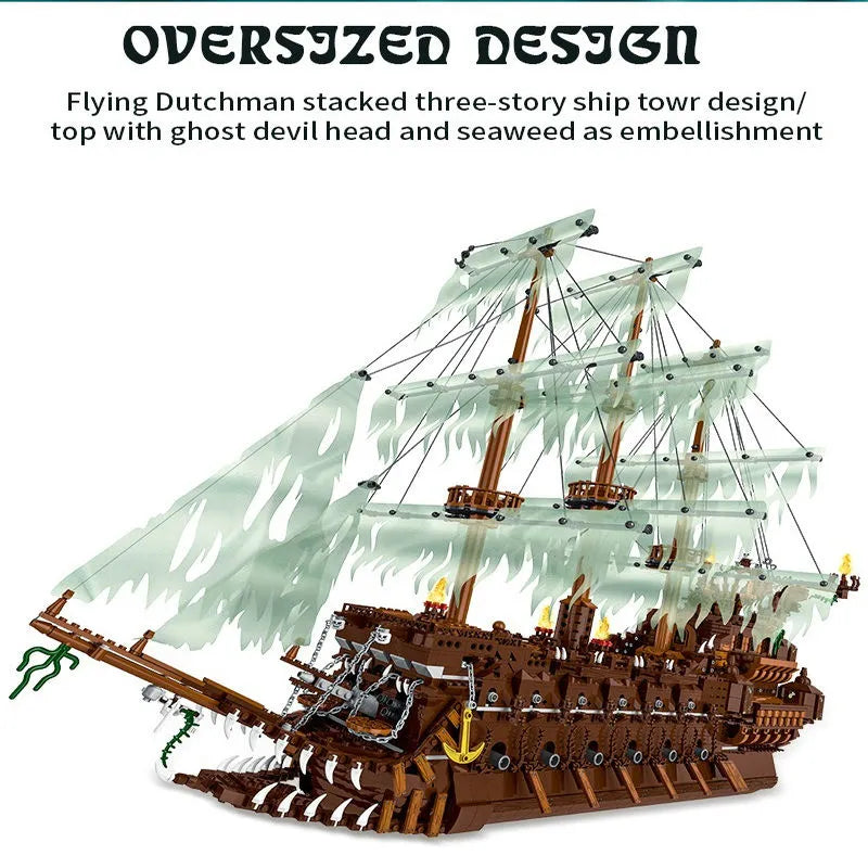 Building Blocks MOC Pirates Of Caribbean The Flying Dutchman Ship Bricks Toys - 1