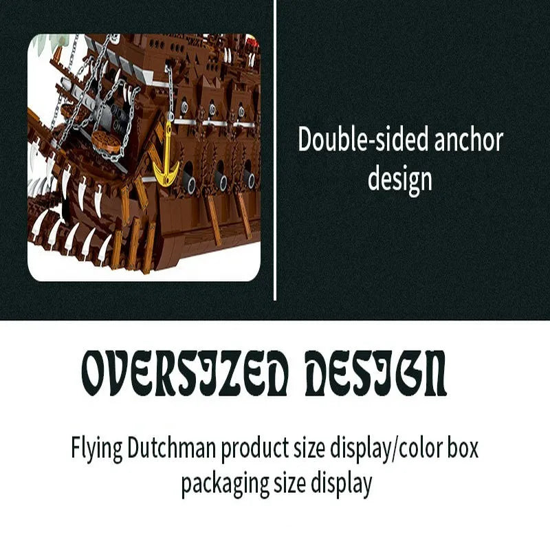 Building Blocks MOC Pirates Of Caribbean The Flying Dutchman Ship Bricks Toys Construction Set Toys - 10