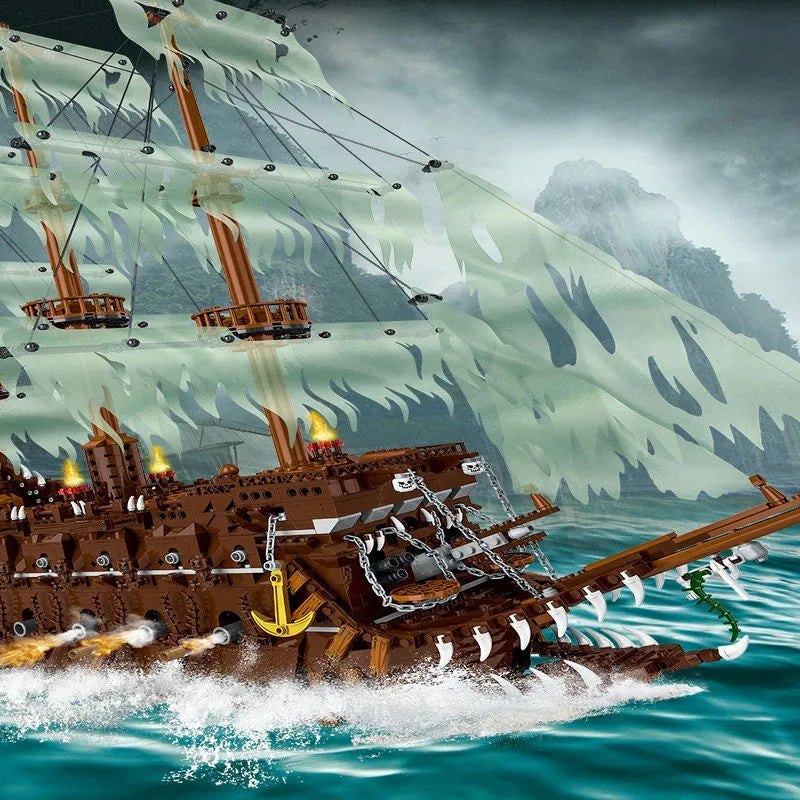Building Blocks MOC Pirates Of Caribbean The Flying Dutchman Ship Bricks Toys - 15