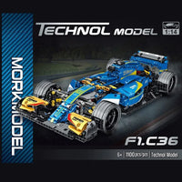 Thumbnail for Building Blocks MOC Tech Blue Alternate F1 Racing Car Bricks Toy 023007 - 2