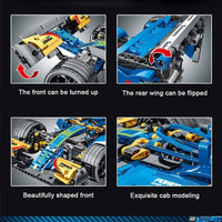 Thumbnail for Building Blocks MOC Tech Blue Alternate F1 Racing Car Bricks Toy 023007 - 8