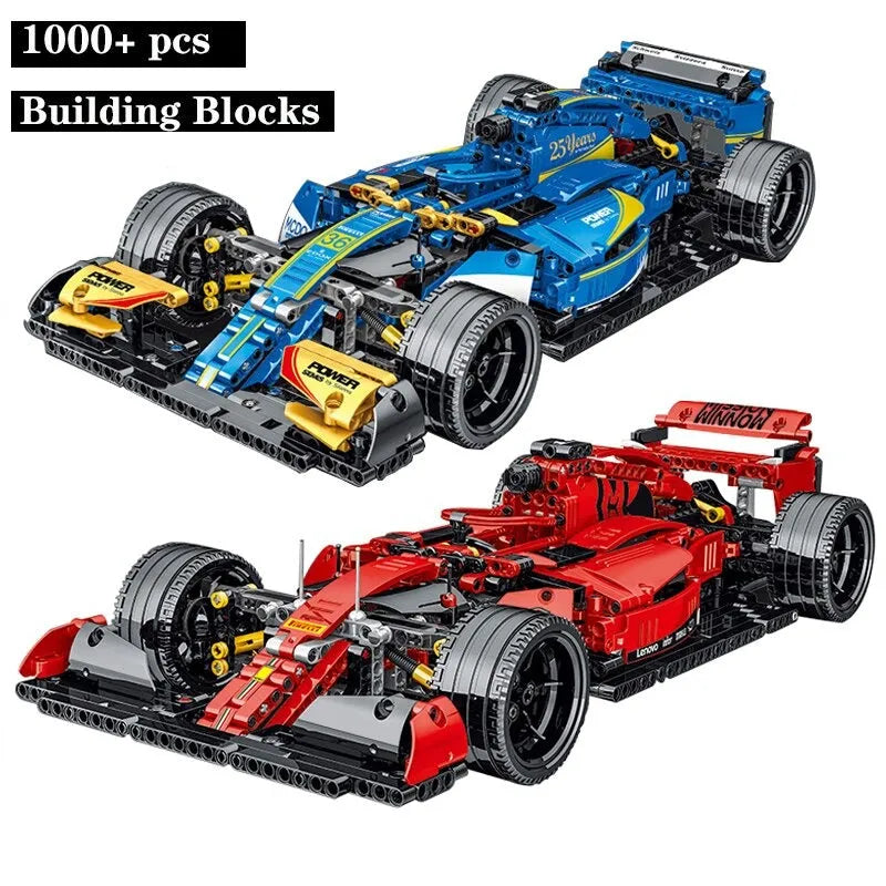 Building Blocks MOC Tech Blue Alternate F1 Racing Car Bricks Toy 023007 - 4