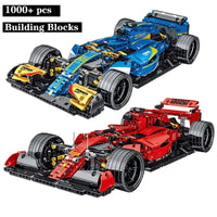 Thumbnail for Building Blocks MOC Tech Blue Alternate F1 Racing Car Bricks Toy 023007 - 4