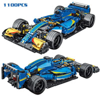 Thumbnail for Building Blocks MOC Tech Blue Alternate F1 Racing Car Bricks Toy 023007 - 7