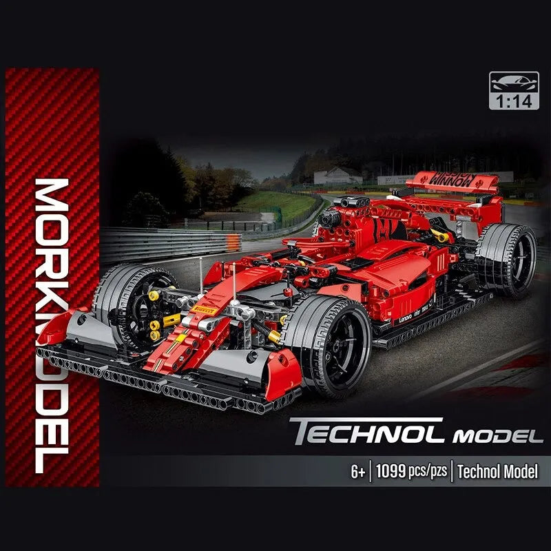 Building Blocks MOC Tech Red F1 Alternate Racing Car Bricks Toy 023005 - 2