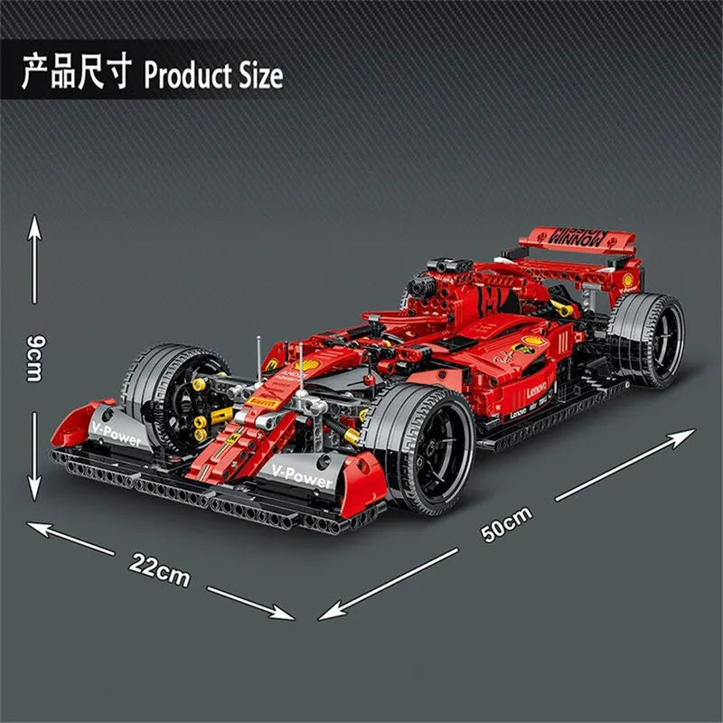 Building Blocks MOC Tech Red F1 Alternate Racing Car Bricks Toy 023005 - 9