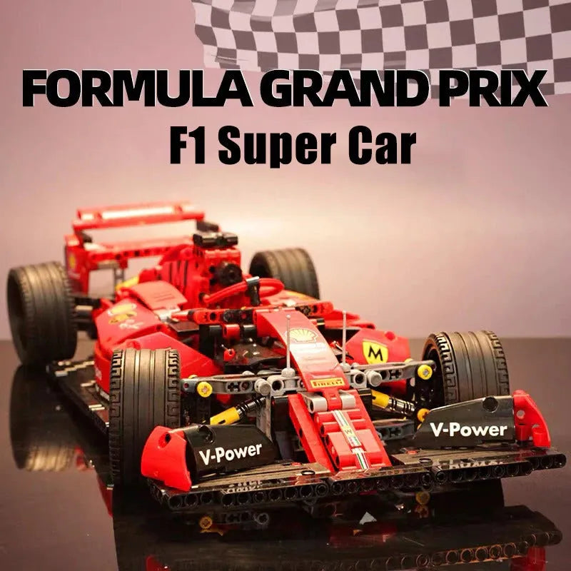 F1 Bricks Rc MOC Tech Red F1 Alternate Racing Car Bricks Toy 023005