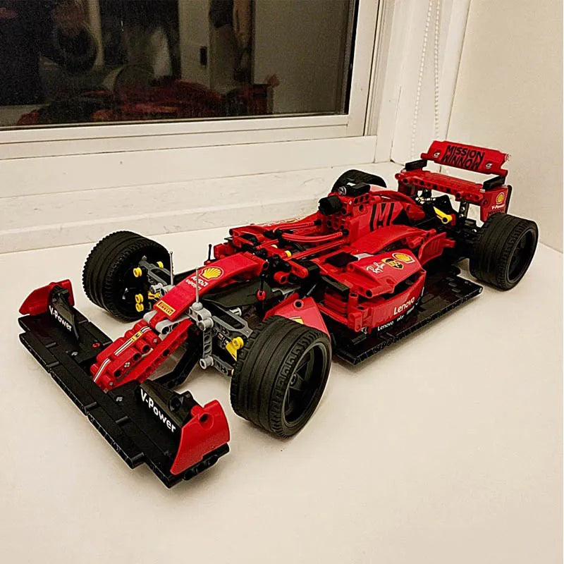 Building Blocks MOC Tech Red F1 Alternate Racing Car Bricks Toy 023005 - 13