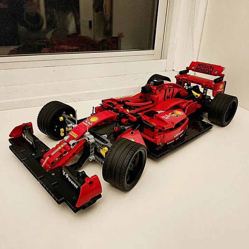 Building Blocks MOC Tech Red F1 Alternate Racing Car Bricks Toy 023005 - 8