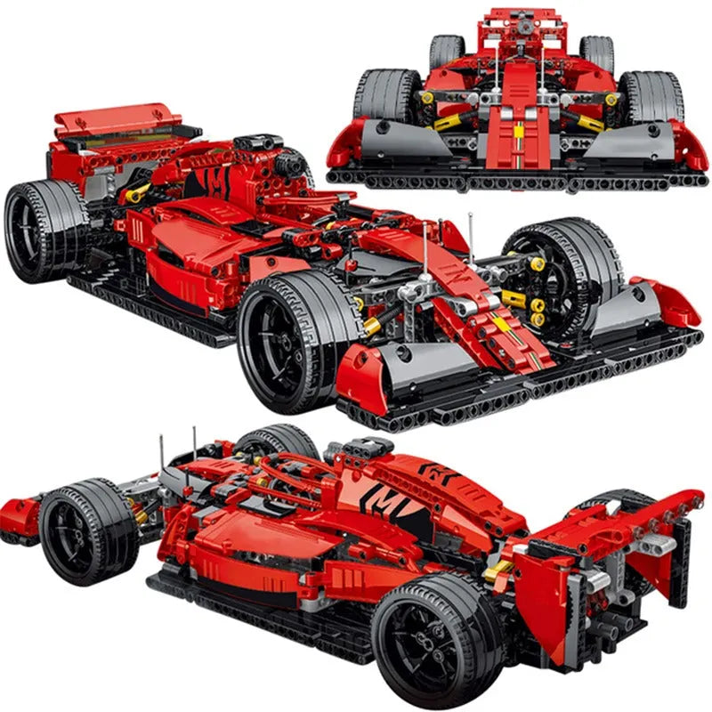 Building Blocks MOC Tech Red F1 Alternate Racing Car Bricks Toy 023005 - 1