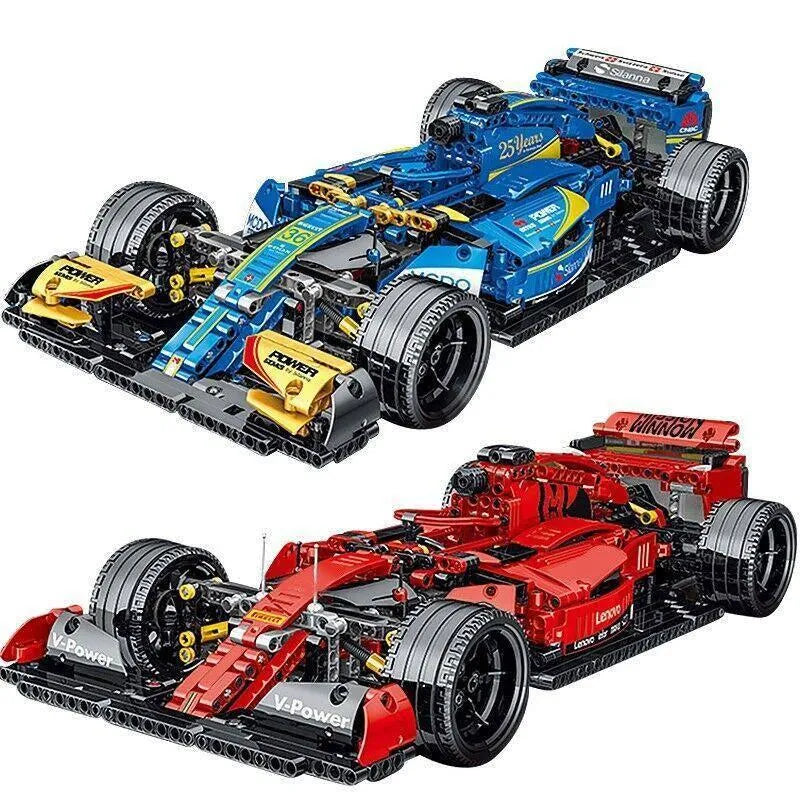 Building Blocks MOC Tech Yellow F1 Alternate Racing Car Bricks Toy - 8