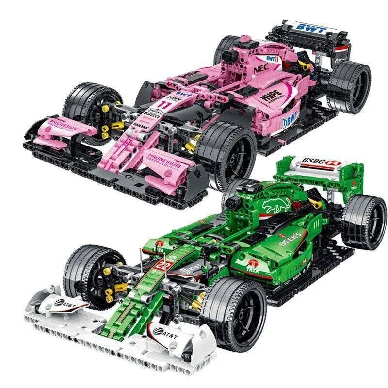 Building Blocks MOC Tech Yellow F1 Alternate Racing Car Bricks Toy - 7