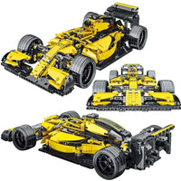 Thumbnail for Building Blocks MOC Tech Yellow F1 Alternate Racing Car Bricks Toy - 1