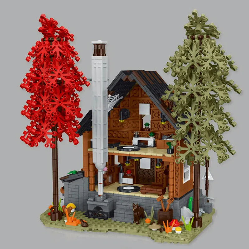 Building Blocks Street City Expert MOC Forest Cabin House LED Bricks Toys 031072 - 3