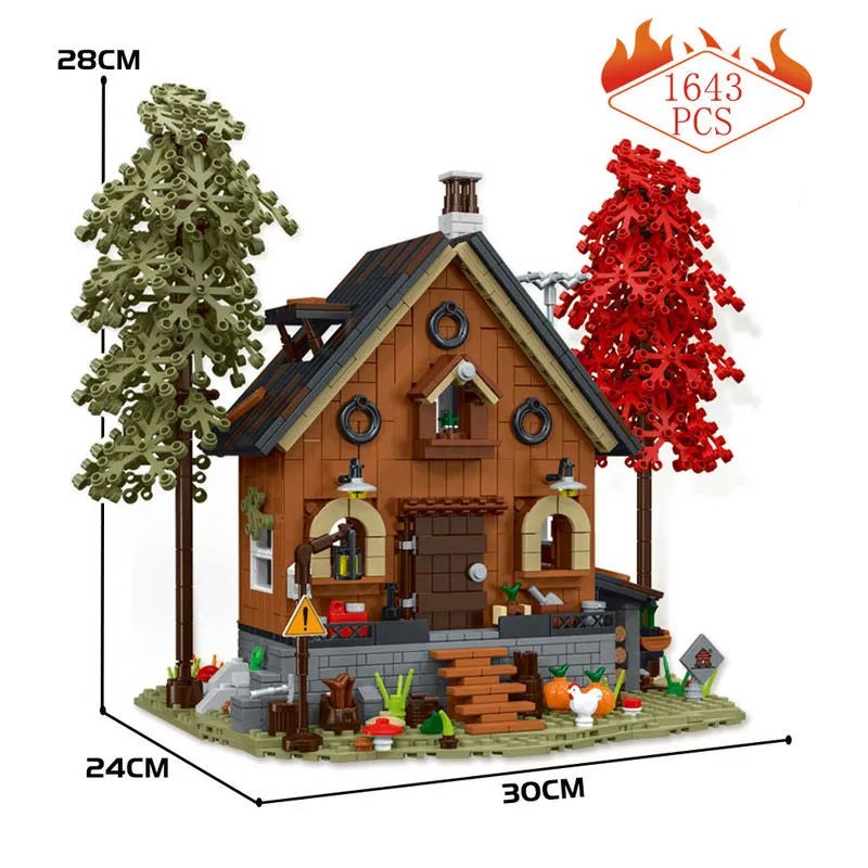 Building Blocks Street City Expert MOC Forest Cabin House LED Bricks Toys 031072 Construction Set Toys - 4