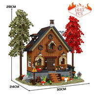 Thumbnail for Building Blocks Street City Expert MOC Forest Cabin House LED Bricks Toys 031072 Construction Set Toys - 4