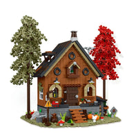 Thumbnail for Building Blocks Street City Expert MOC Forest Cabin House LED Bricks Toys 031072 Construction Set Toys - 1