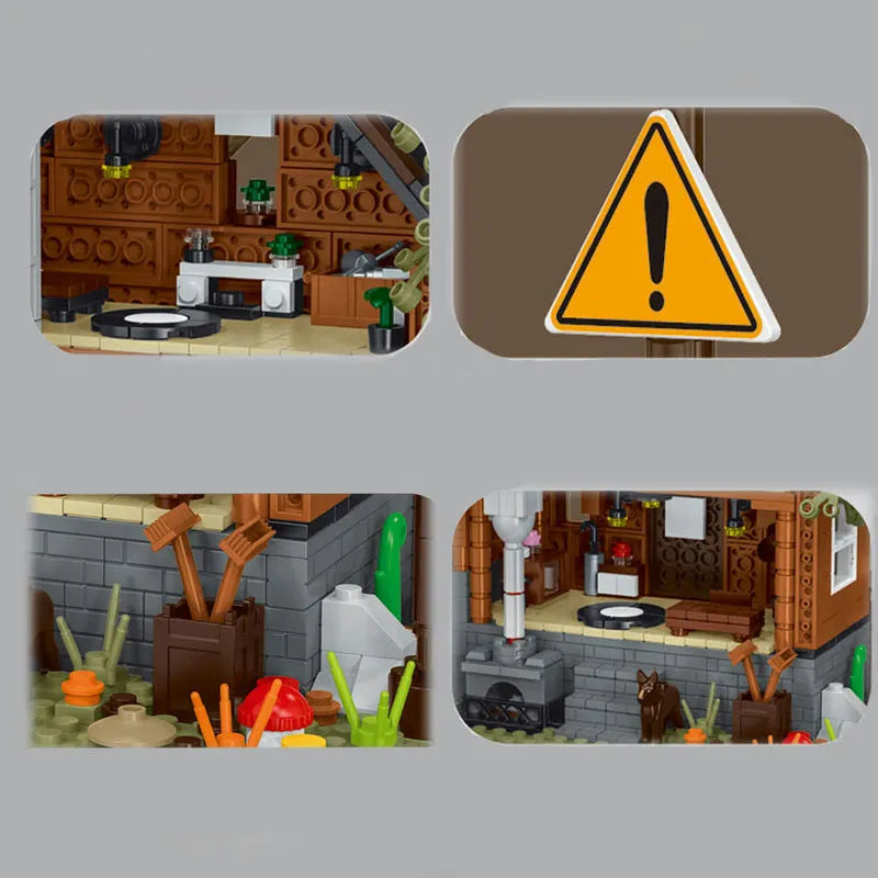 Building Blocks Street City Expert MOC Forest Cabin House LED Bricks Toys 031072 - 5